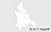 Silver Style Simple Map of Azua, cropped outside