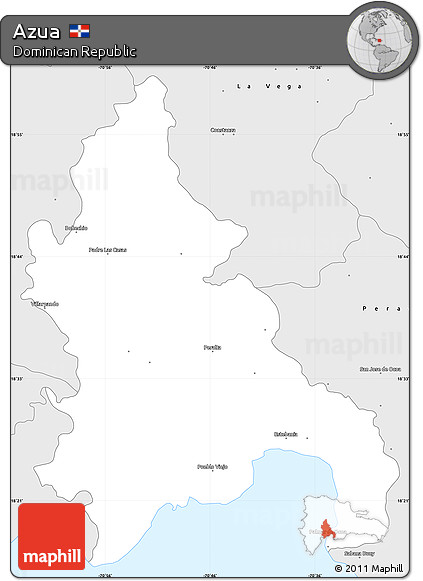 Silver Style Simple Map of Azua