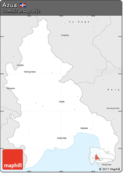Silver Style Simple Map of Azua