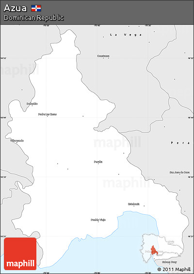 Silver Style Simple Map of Azua