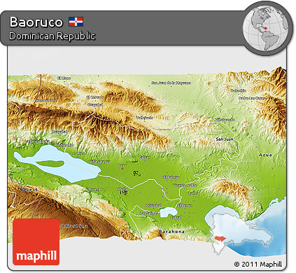 Physical 3D Map of Baoruco