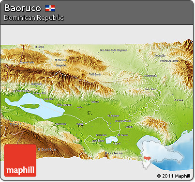 Physical 3D Map of Baoruco