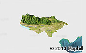 Satellite 3D Map of Baoruco, single color outside