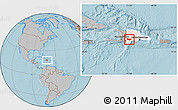 Gray Location Map of Baoruco, highlighted country, hill shading