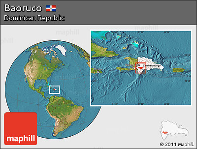Satellite Location Map of Baoruco, highlighted country