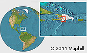 Satellite Location Map of Baoruco, highlighted country