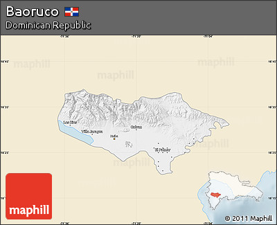 Classic Style Map of Baoruco, single color outside