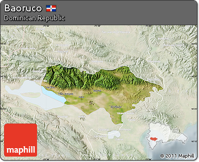 Satellite Map of Baoruco, lighten