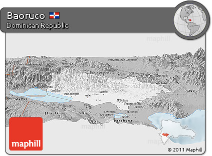 Gray Panoramic Map of Baoruco