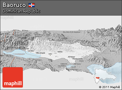Gray Panoramic Map of Baoruco