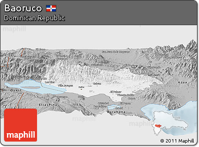 Gray Panoramic Map of Baoruco