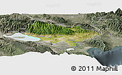 Satellite Panoramic Map of Baoruco, semi-desaturated