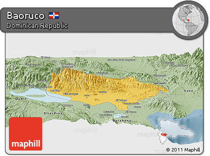 Savanna Style Panoramic Map of Baoruco