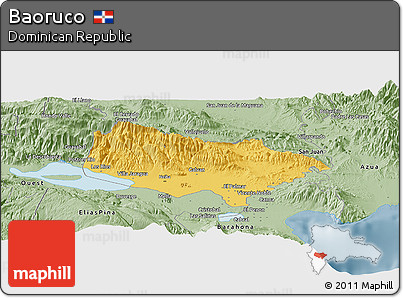Savanna Style Panoramic Map of Baoruco