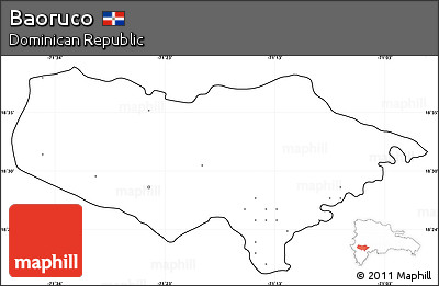 Blank Simple Map of Baoruco, cropped outside, no labels