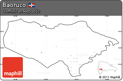 Blank Simple Map of Baoruco, cropped outside, no labels