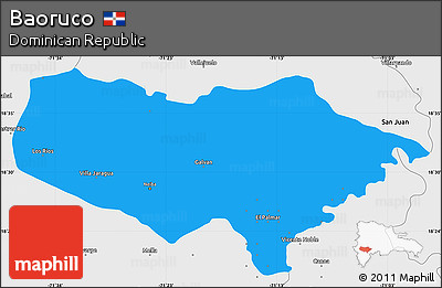 Political Simple Map of Baoruco, single color outside, borders and labels