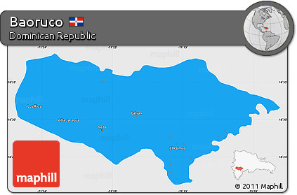 Political Simple Map of Baoruco, single color outside