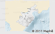 Classic Style 3D Map of Barahona, single color outside