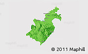 Political 3D Map of Barahona, cropped outside