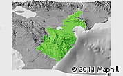 Political 3D Map of Barahona, desaturated
