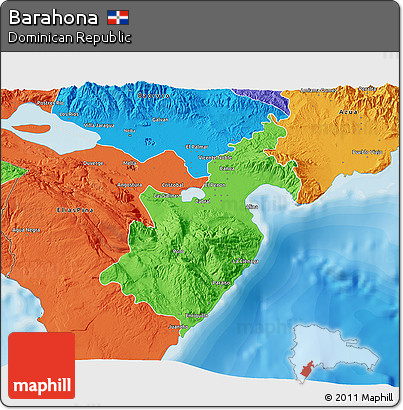 Political 3D Map of Barahona