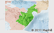 Political 3D Map of Barahona, lighten