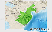 Political 3D Map of Barahona, shaded relief outside