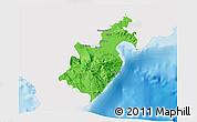 Political 3D Map of Barahona, single color outside