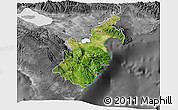 Satellite 3D Map of Barahona, desaturated