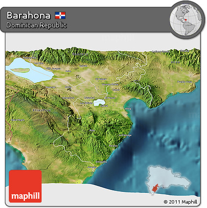 Satellite 3D Map of Barahona