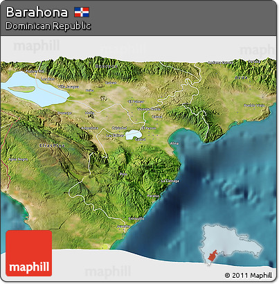 Satellite 3D Map of Barahona