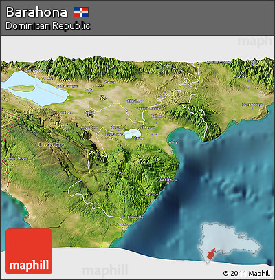 Satellite 3D Map of Barahona