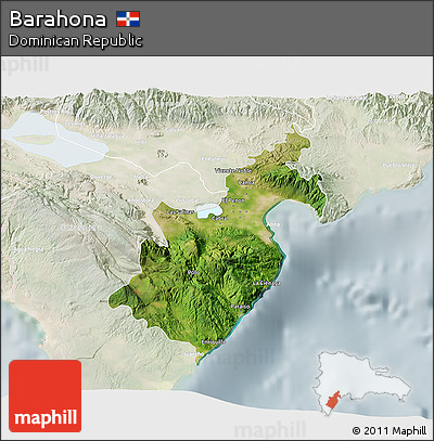 Satellite 3D Map of Barahona, lighten