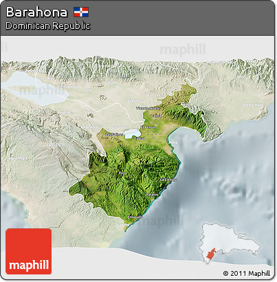 Satellite 3D Map of Barahona, lighten