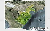 Satellite 3D Map of Barahona, semi-desaturated