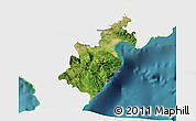 Satellite 3D Map of Barahona, single color outside