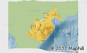 Savanna Style 3D Map of Barahona, single color outside