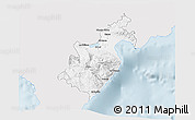 Silver Style 3D Map of Barahona, single color outside