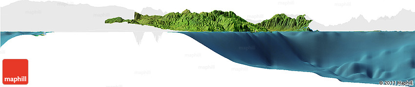 Satellite Horizon Map of Barahona, single color outside