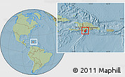 Savanna Style Location Map of Barahona, within the entire country, hill shading