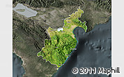 Satellite Map of Barahona, darken, semi-desaturated