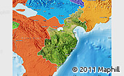Satellite Map of Barahona, political outside