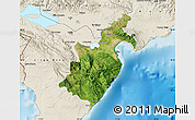 Satellite Map of Barahona, shaded relief outside