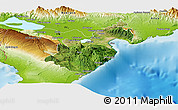 Satellite Panoramic Map of Barahona, physical outside