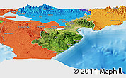 Satellite Panoramic Map of Barahona, political outside