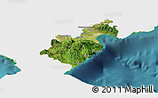 Satellite Panoramic Map of Barahona, single color outside