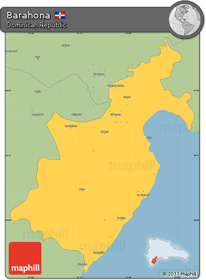 Savanna Style Simple Map of Barahona
