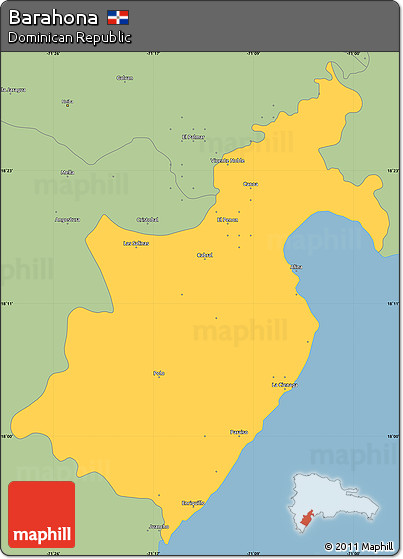 Savanna Style Simple Map of Barahona