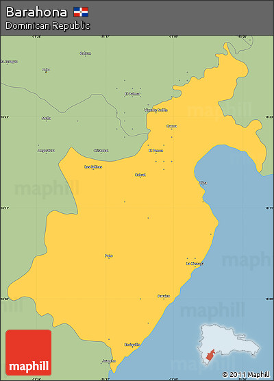 Savanna Style Simple Map of Barahona